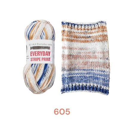 日本Everyday Stripe Print 溫色毛冷