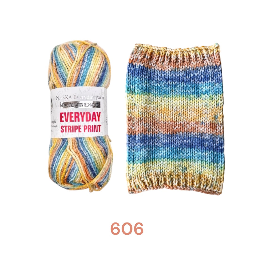 日本Everyday Stripe Print 溫色毛冷