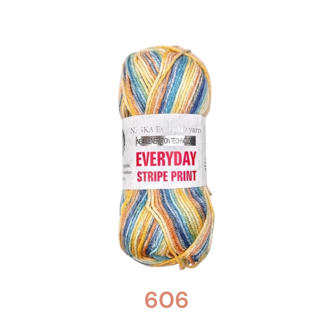 日本Everyday Stripe Print 溫色毛冷