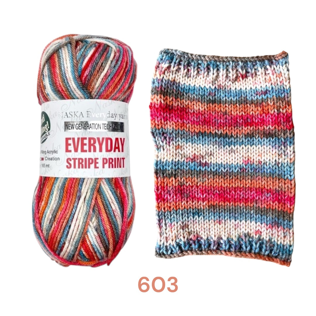 日本Everyday Stripe Print 溫色毛冷