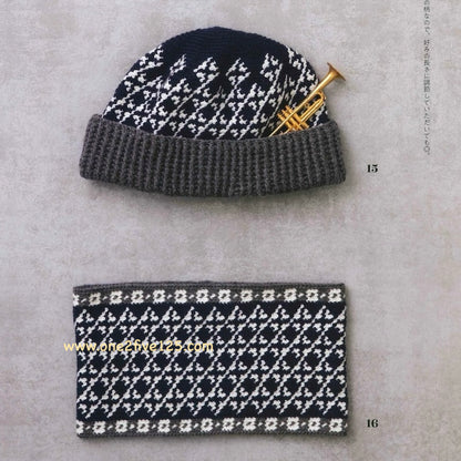 日本編織書 - 鈎針編織帽子/頸巾（男女適用）A