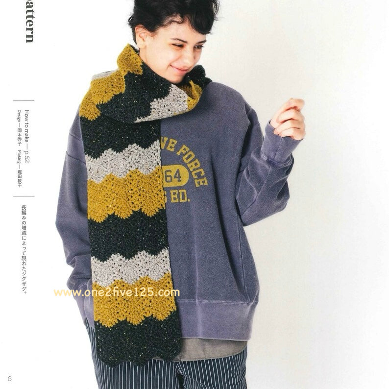 日本編織書 - 鈎針編織帽子/頸巾（男女適用）A