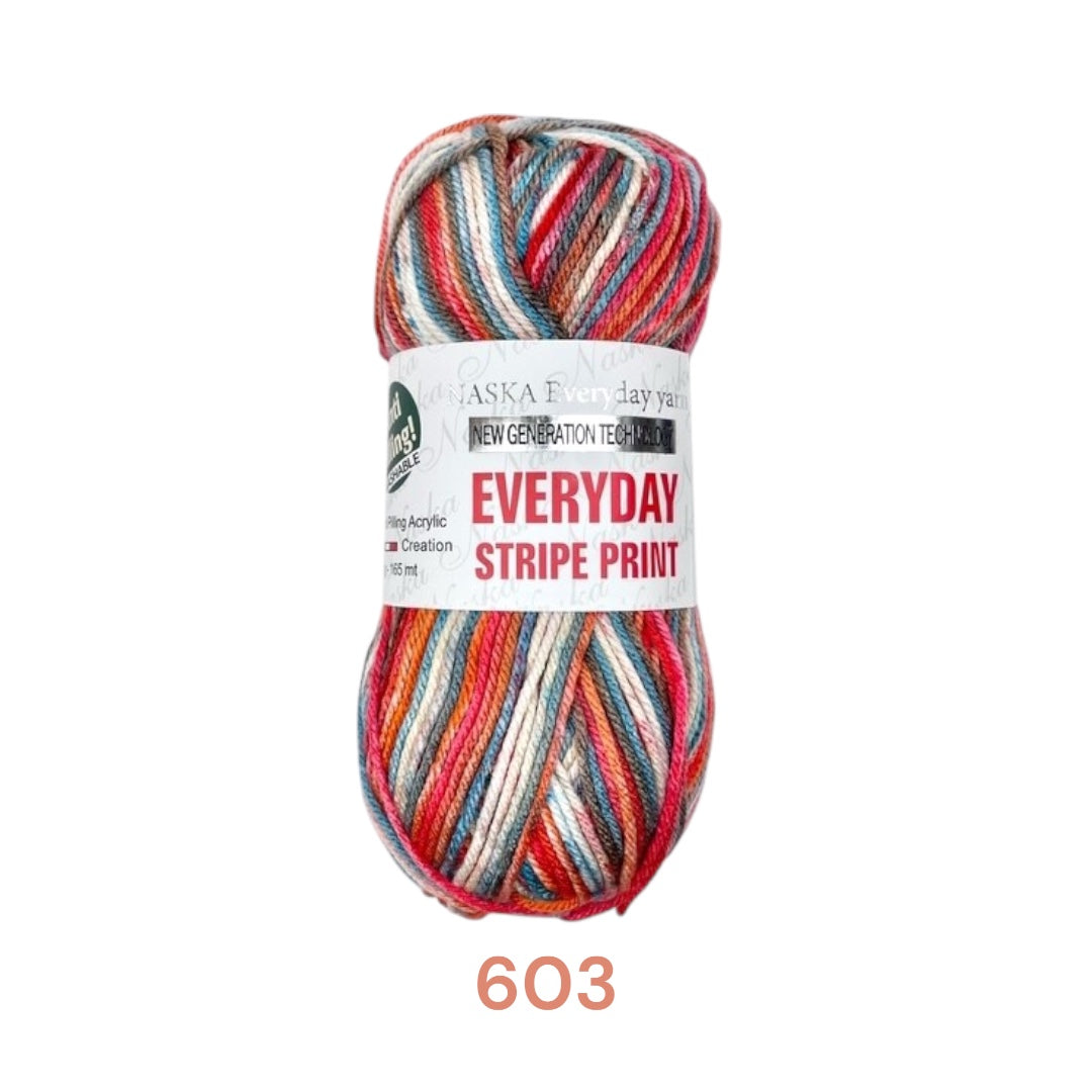 日本Everyday Stripe Print 溫色毛冷