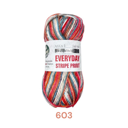 日本Everyday Stripe Print 溫色毛冷